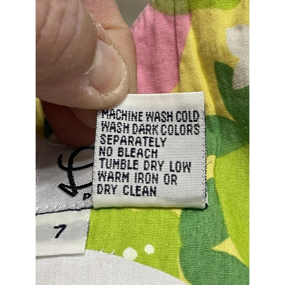 Lilly Pulitzer Girls Dress Vintage Palm Beach Postcards Shift Size 7 White Label - Image 4 of 4