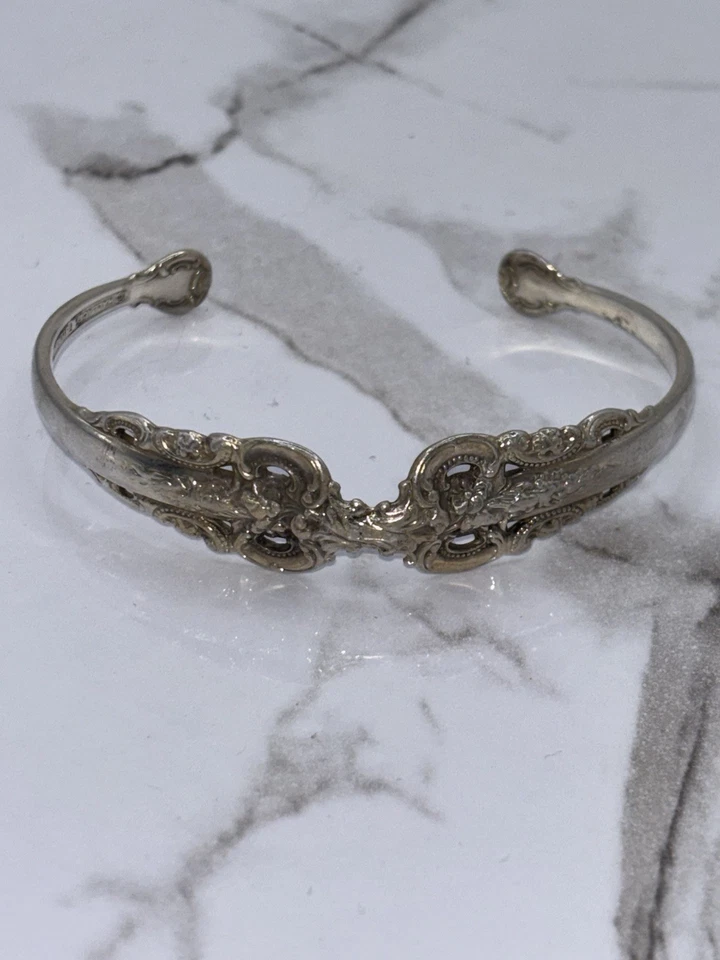 "Brazalete de cuchara ajustable Grande Baroque By: Wallace Sterling 2,5"" (#499)" Foto 2 de 4