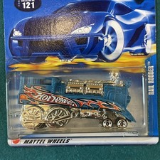 2003 Hot Wheels #121 RAIL RODDER Blue w/Chrome Engine/Drivers w/5Spoke New B30.