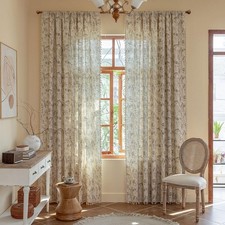 Grey Raspberry Boho Curtains Room Semi-Blackout Window Curtains 96 Inch Long ...