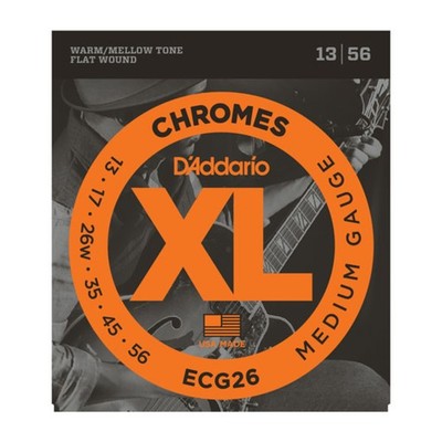 D'Addario E-Git.Saiten ECG26 13-56 Chromes Flatwound