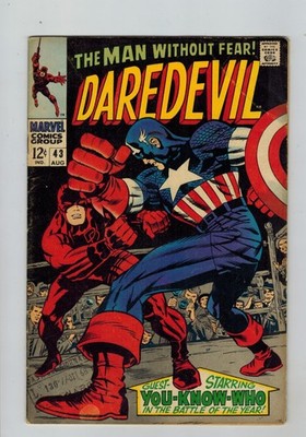 Daredevil (1964) #  43 (5.0-VGF) (2343963) Captain America 1968
