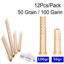 50/100 Grain Archery Copper Arrow Inserts Arrowhead Connector for ID 6.2mm Shaft