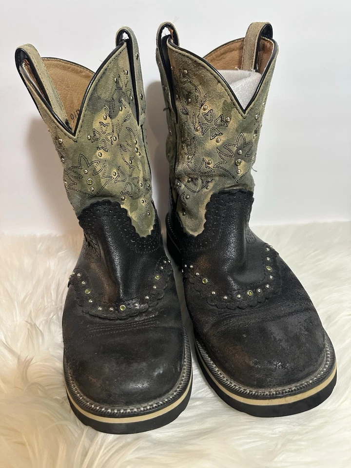 ARIAT FAT BABY ковбойские сапоги 9,5 B женщин камуфляж печать кожаный Roper загрузки - Изображение 2 из 4