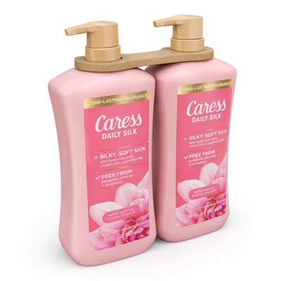 Caress Daily Silk Body Wash, White Peach & Orange Blossom, 30 fl. oz., 2-Pack.