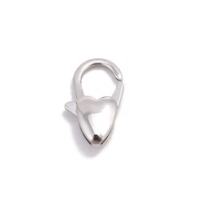304 Stainless Steel Long Heart Shape Clasp Size 20mm 1 Piece per Bag