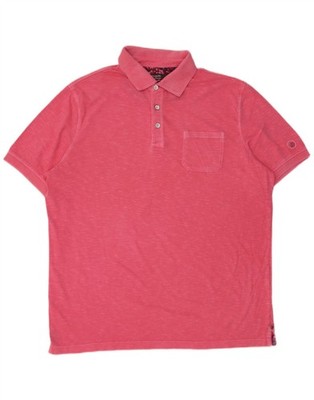 Bugatti Mens Garment Dyed Polo Shirt XL Pink AI27