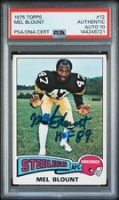 1975 Topps Autographed Mel Blount RC HOF 89 PSA Authentic DNA AUTO 10 144248721