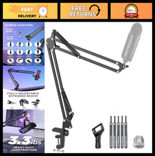 Adjustable Boom Arm Microphone Stand for Blue Yeti, HyperX, Shure SM7B  More