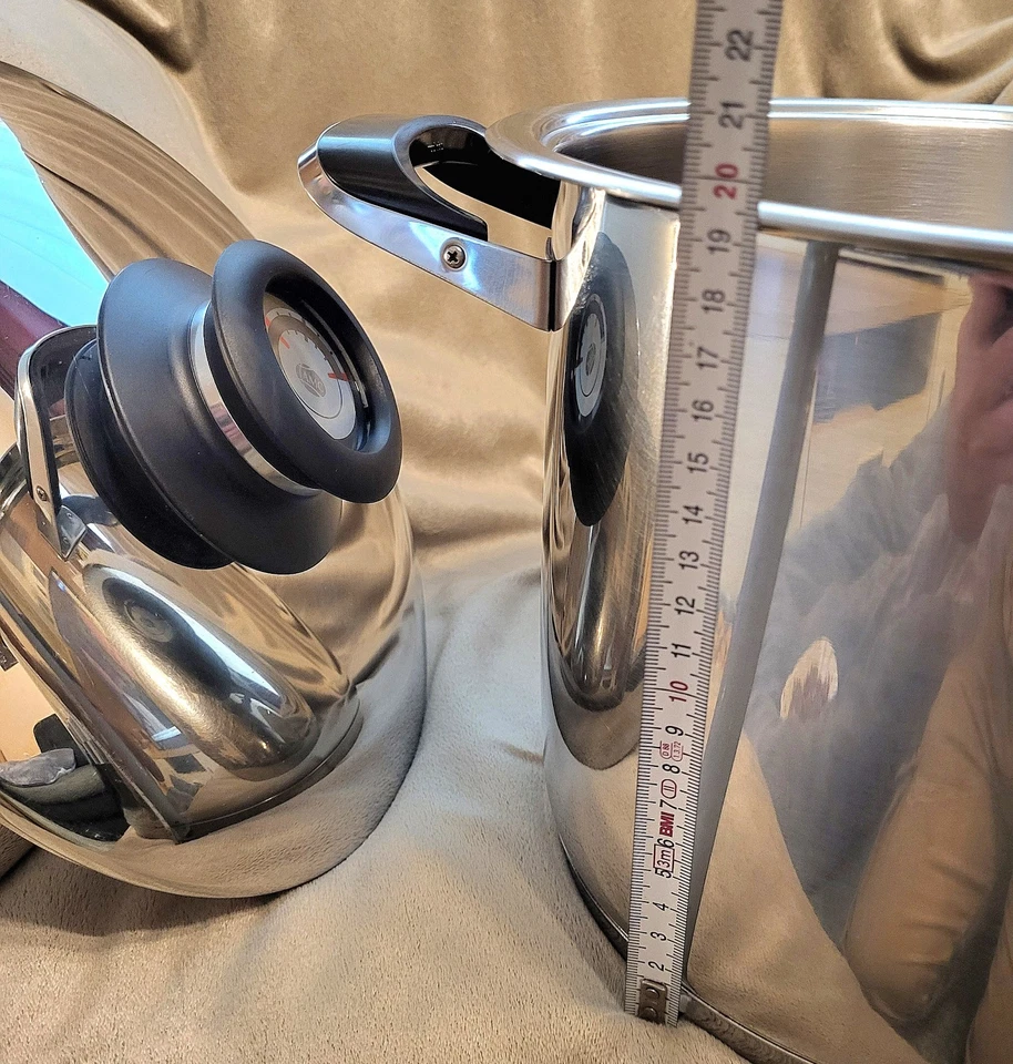 AMC Topf 8 Liter 24 cm. Edelstahl mit Visiotherm Deckel Secuquick geeignet - Bild 3 von 4