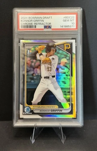 KONNOR GRIFFIN 2024 1st Bowman Draft Chrome RC #BDC-22 REFRACTOR PSA 10