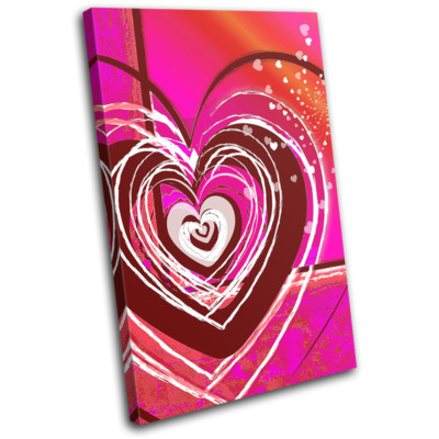 Funky Heart Pink Abstract Gift Love SINGLE Leinwand Kunst Bild drucken