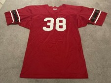 Vtg 90s Football Jersey Mens Large Red Made In USA Retro Sports Mesh