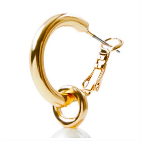 ARGENTO VIVO Huggie The Pearl Hoop Drop Earrings Gold Tone - Picture 4 of 9