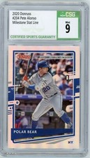 PETE ALONSO 2020 Panini Donruss #204 Variation Milestone Stat Line 66/150 CSG 9
