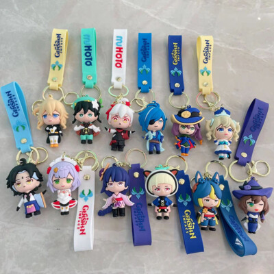 Genshin Impact Keychain Bag Pendant Cute Keyring Key Goods Widget Cosplay Gifts