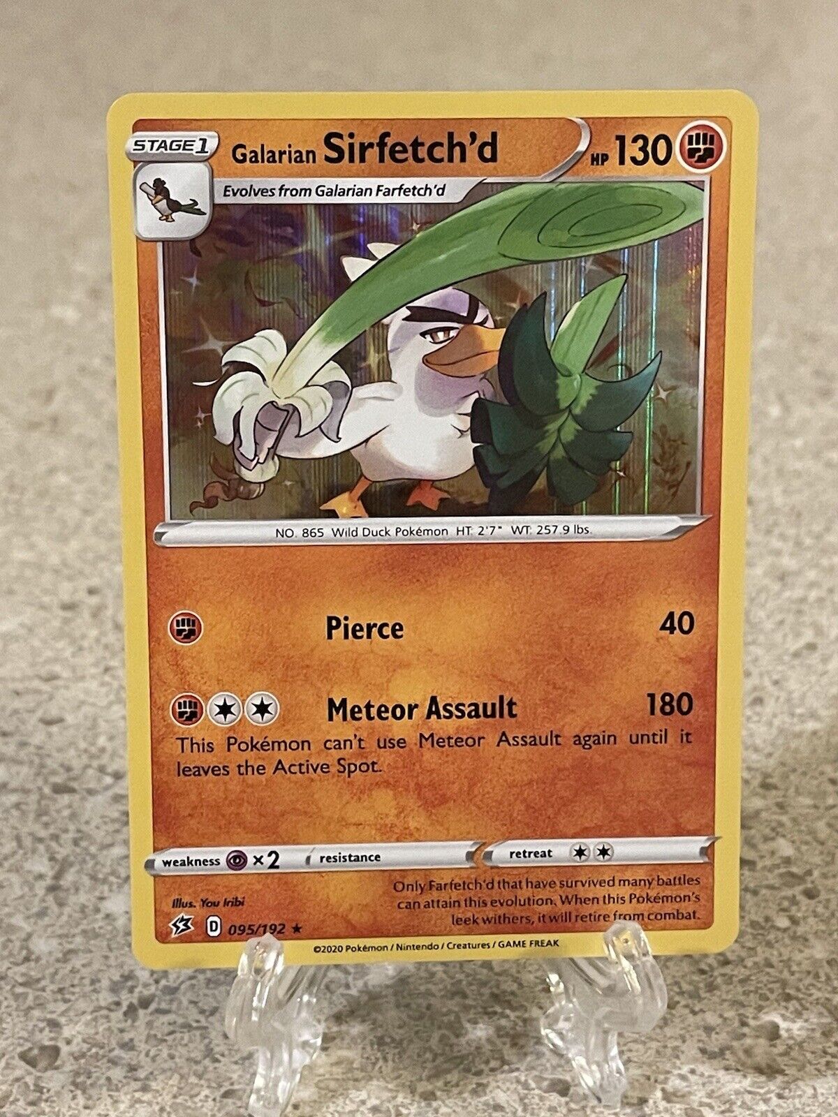 Galarian Sirfetch'd 095/192 - Rebel Clash - Foil - Pokemon Evolution Card  Set - Galarian Farfetch'd - Rare 2 Card Lot