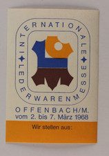 International Leather Goods Expo/Fair in Offenbach 1968 German Poster Stamp Ad