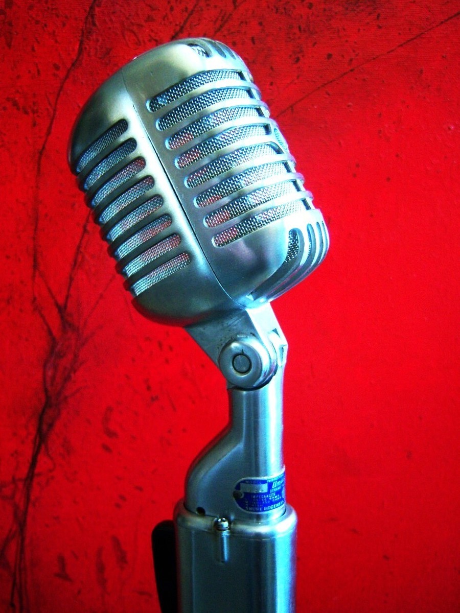 Vintage 1957 Shure 55S dynamic cardioid microphone custom LED lamp