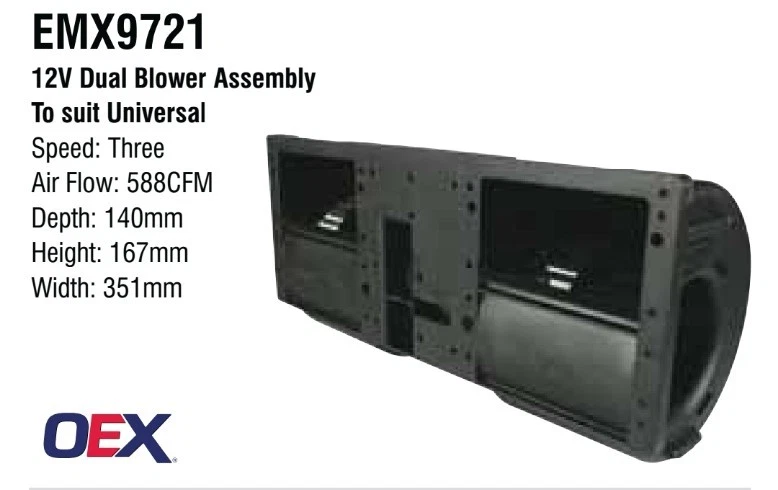 AC Blower Assembly 12v Universal 3 Speed 588 cfm Barrel Fans Brand New Unit - image 3 of 4