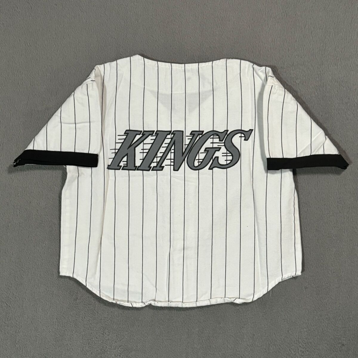 Los Angeles Kings NHL Hockey Vtg 80's Striped Button T Shirt Los Angeles Kings NHL Hockey Vtg 80's Striped Button T Shirt
