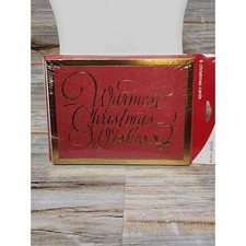 NEW Red Gold Lettering Christmas Greeting Card Box Set of 6 Carlton Cards