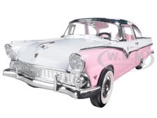 1955 FORD CROWN VICTORIA PINK 1/18 DIECAST MODEL CAR BY ROAD SIGNATURE 92138