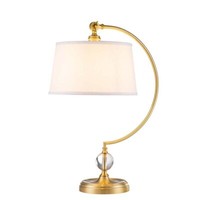 Nachttischleuchte Tischlampe Beistellleuchte Glas Stahl Messing Leinen Weiß E27