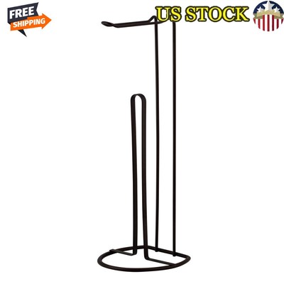 Freestanding Toilet Paper Holder Dispenser Bronze Rust Resistant Stylish Storage