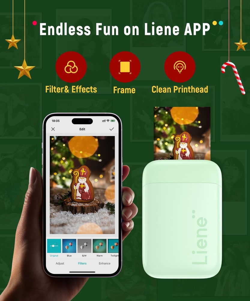 Liene 2x3” Portable Mini Photo Printer Bundle with 50 Sheets