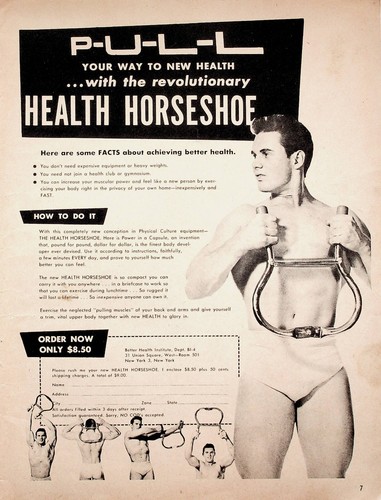 1960 Health Horseshoe Muscle Exercise Bodybuilding Equipment - Vintage Print Ad