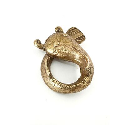 Alva Studios Catfish gold tone brass brooch