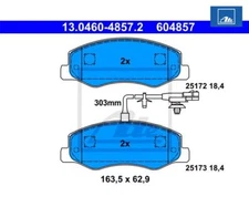 Brake pad set, disc brake ATE 13.0460-4857.2 for Opel