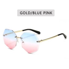 Stylish Rimless Sunglasses - Alloy Shades UV400 Gradient Lenses Women Fashion