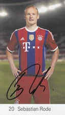 BAYERN MUNICH HAND SIGNED SEBASTIAN RODE CLUB CARD PHOTO.