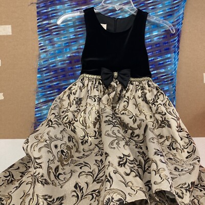 Dress American Princess Girls 7 Black Gold Bow Formal Fancy Party Holiday Event | eBay Dress American Princess Girls 7 Black Gold Bow Formal Fancy Party Holiday Event | eBay