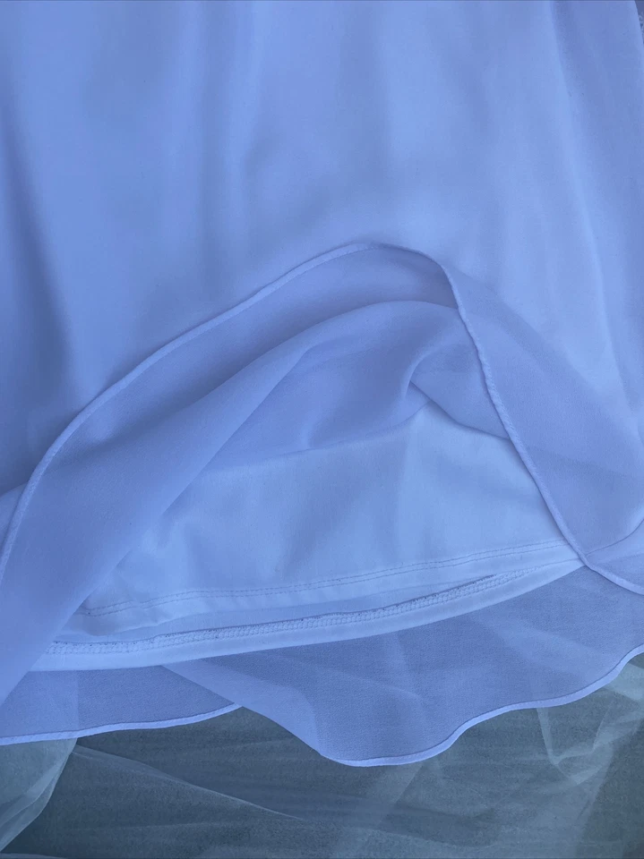 Top Amy Byer Big Niñas Manga Campana con Inserto de Encaje Blanco Talla Grande Foto 3 de 4