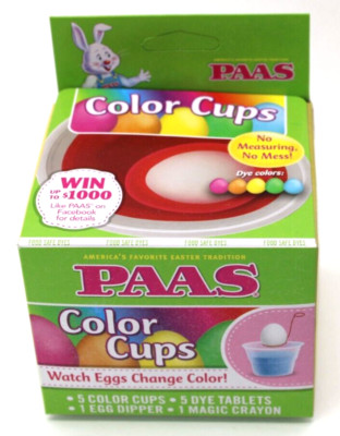 PAAS Easter Egg Dye Kit 5 Dye Tablets/Color Cups 1 Magic Crayon 1 Egg Dipper