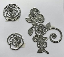 Metal Die Cutters-- 3 x Flower dies with Leaves 