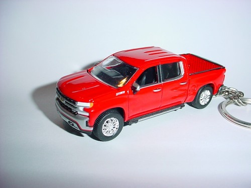 HOT 3D ROUGE CHEVROLET SILVERADO Z71 CLÉ DE CAMION PERSONNALISÉE feu vert amusant - Photo 1/6