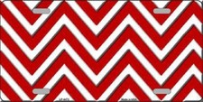 Red Chevron Customizable Metal Novelty License Plate Tag