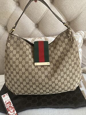 Shopbop Archive Gucci Reins GG Canvas Hobo Bag