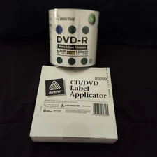 Smartbuy 100 DVD-R 16x 4.7GB Blank New White Inkjet Printable+Avery Applicator