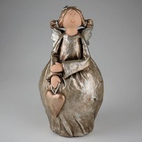 Engel Mit Herz, Gold, HöHe Ca. 29 Cm
