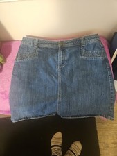 Christopher  Banks Women's Blue Denim Skirt Size 12 W/ Pockets