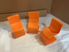Mattel Barbie Vintage 1973 Orange Mod Retro Plastic S Chair Townhouse 3 Piece — photo 1