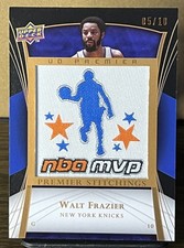 NEW YORK KNICKS 2007-08 UD Premier Stitchings Walt Frazier Logo Patch /10
