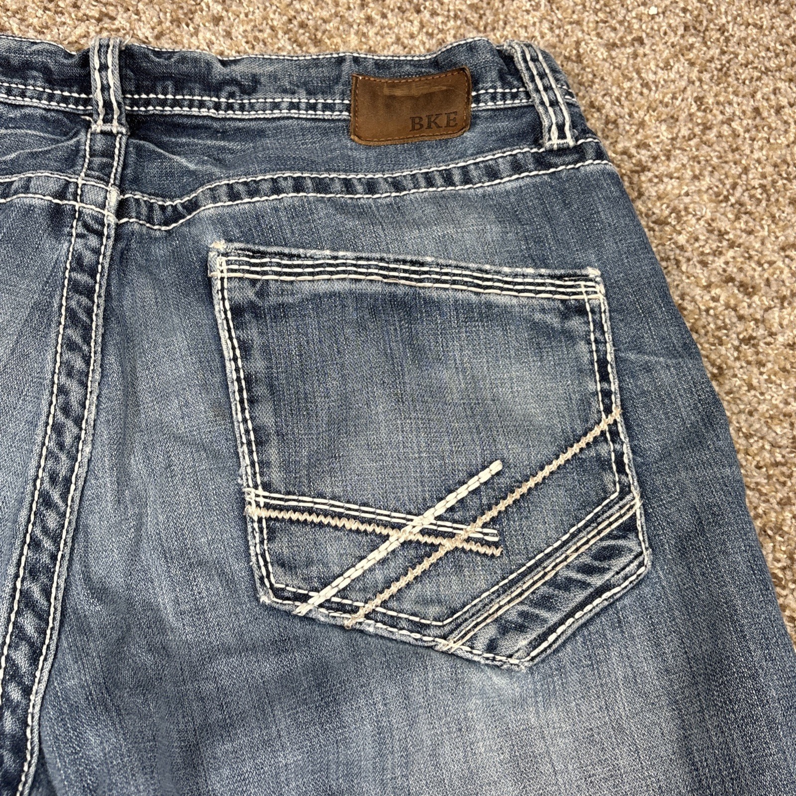 Men's BKE Tyler Straight Leg 36 R Denim Jeans 34x31 Frayed Hems - View 16
