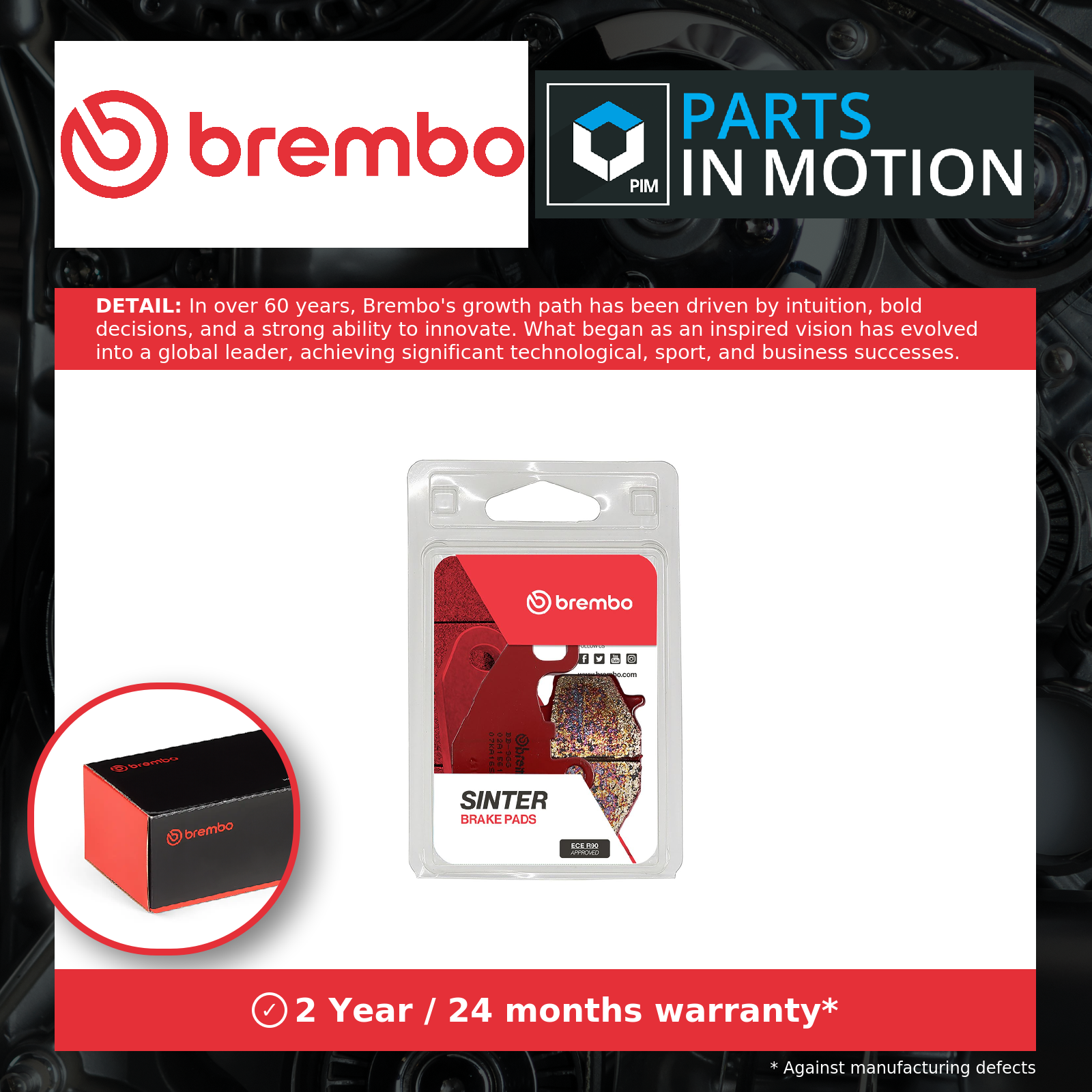 Motorcycle Brake Pads Set Rear 07KA16SP Brembo Genuine Top Quality Guaranteed