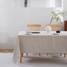 Aorissi 100 French Flax Linen Tablecloths Rectangle 108Lx60W Inch For Dinners